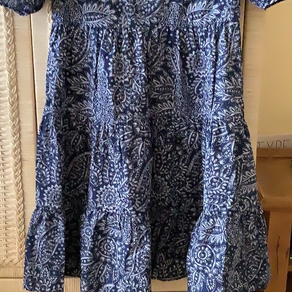 Poplin-Pop Sleeve Tiered Dress in Paisley Garden 💙💙💙by Madewell - Picture 6 of 13